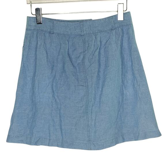 Madewell S NEW Denim Button Front Tie Mini Skirt Light Blue *flaw - Picture 2 of 8